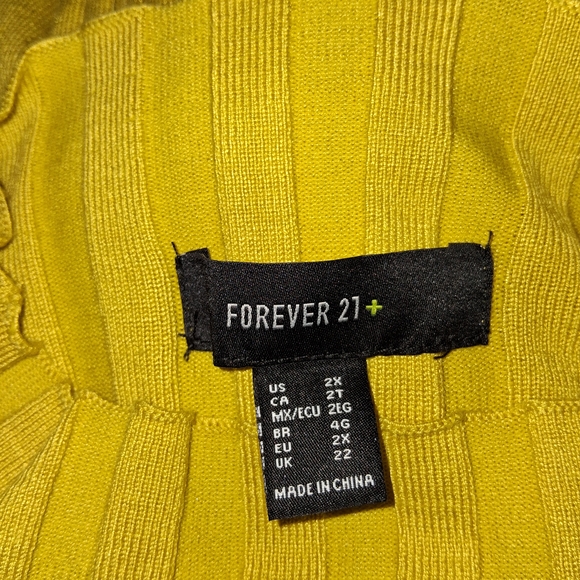 FOREVER 21+ Elegant Mustard Ribbed Knit Dress WOMEN SIZE 2X - Picture 2 of 16